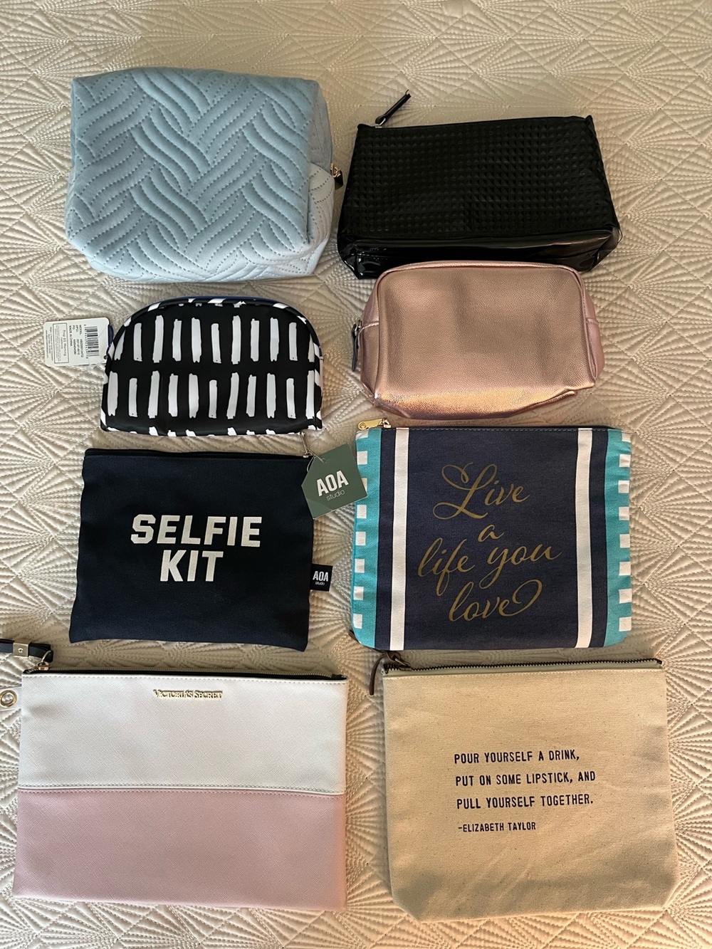 Bundle Lot 8 New Make Up Cosmetic Travel Purse Bags